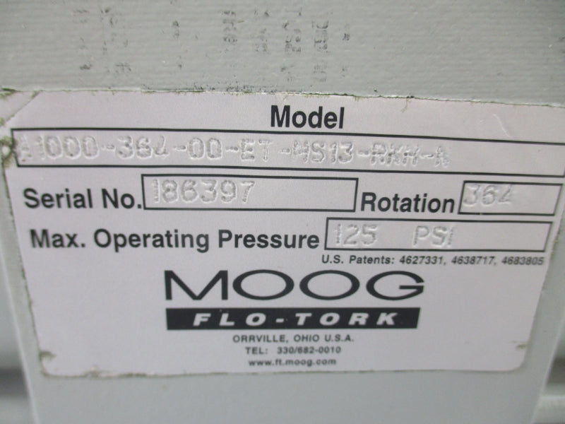 MOOG A1000-364-00-ET-MS13-RKH-A 125PSI NSNP