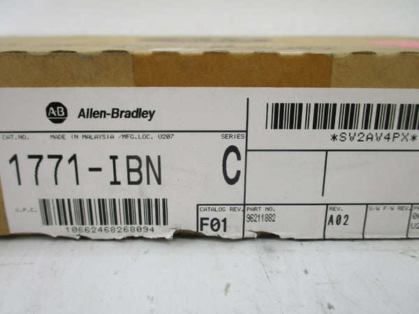 ALLEN BRADLEY 1771-IBN SER. C 10-30VDC REV. F01 NSMP