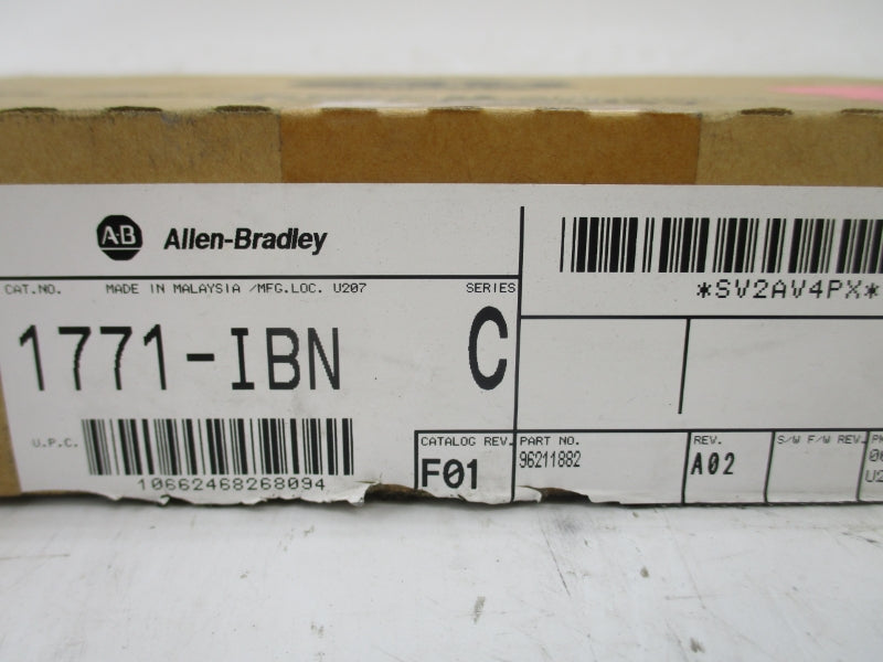 ALLEN BRADLEY 1771-IBN SER. C 10-30VDC REV. F01 NSMP