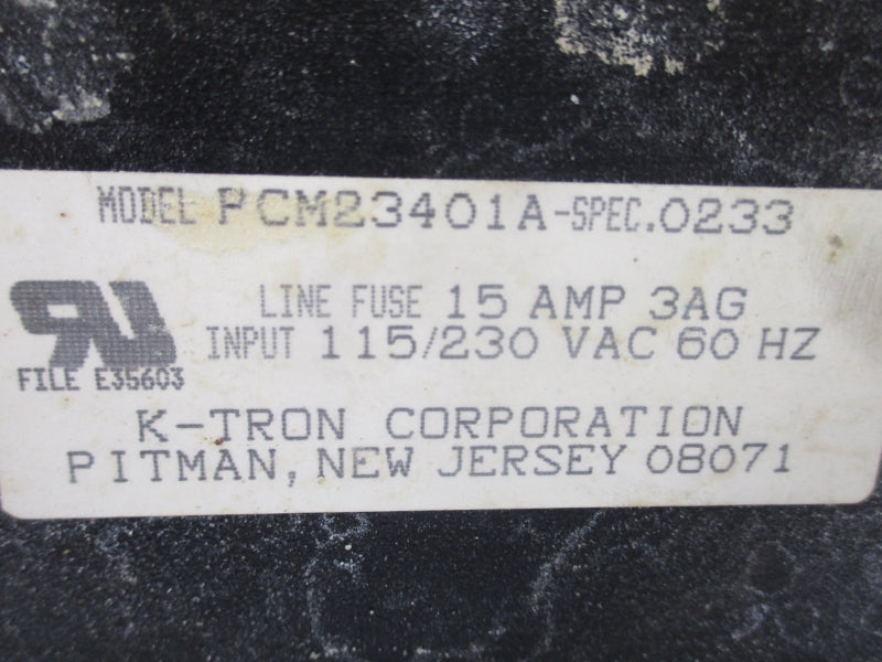 K-TRON PCM23401A 115/230VAC 15A UNMP