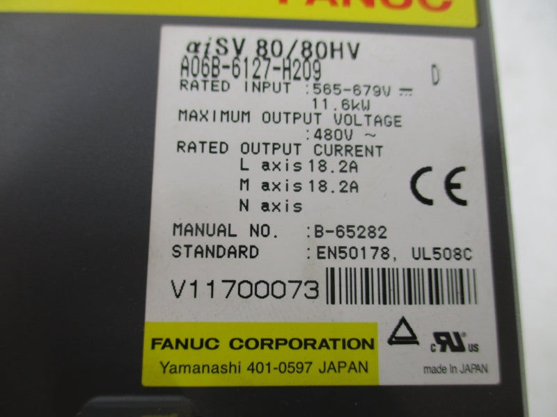 FANUC A06B-6127-H209 565-679V 18.2A UNMP