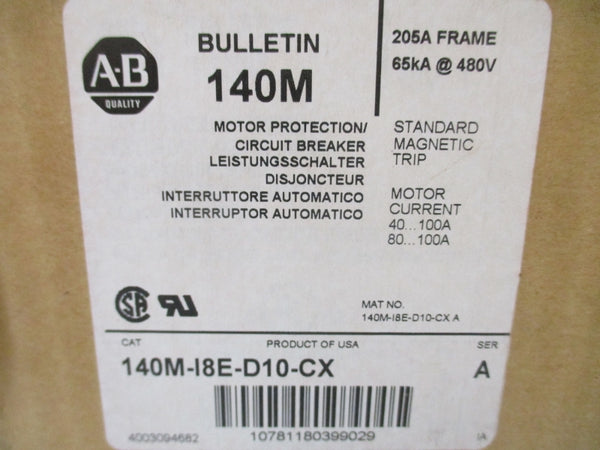 ALLEN BRADLEY 140M-I8E-D10 SER. A 100A NSMP