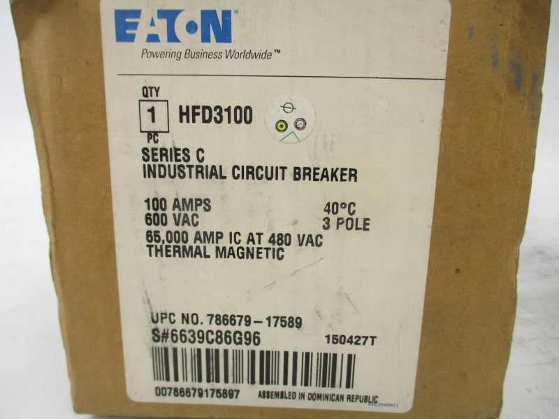 EATON HFD3100 6639C86G96 SER. C 600VAC 100A NSMP