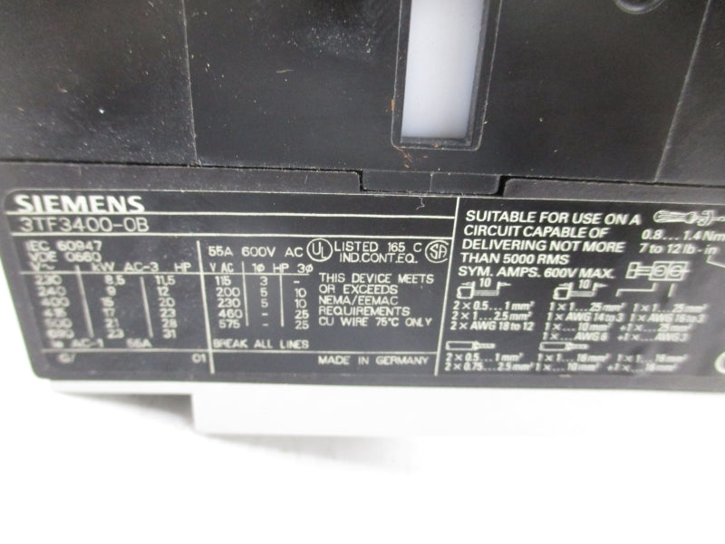 SIEMENS 3TF3400-0BB4 24VDC NSMP