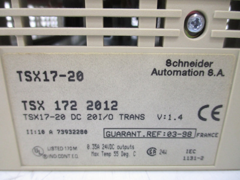 SCHNEIDER AUTOMATION TSX1722012 24VDC .35A NSMP