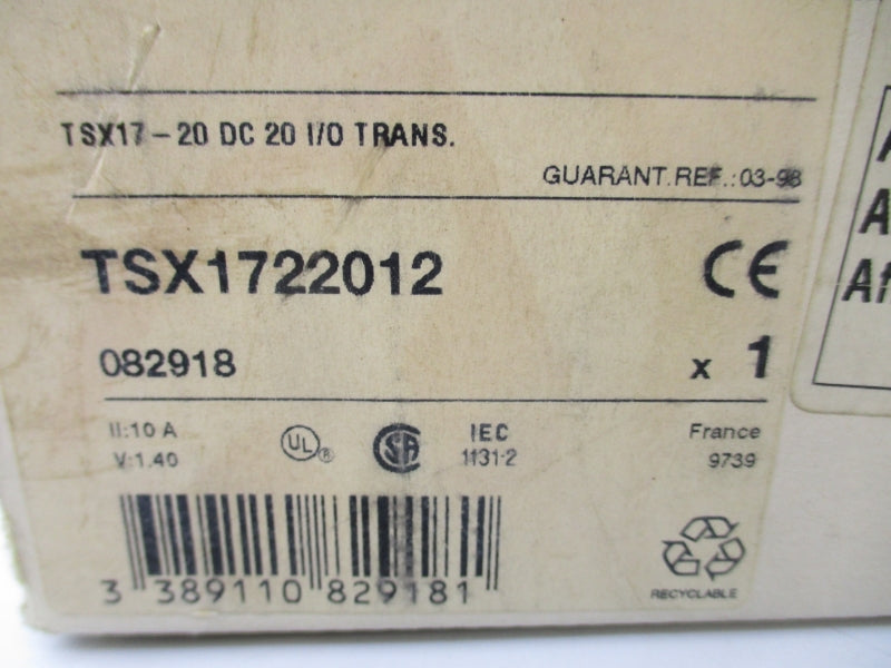 SCHNEIDER AUTOMATION TSX1722012 24VDC .35A NSMP