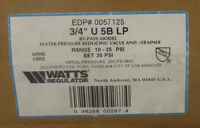 WATTS U5BLP 10-35PSI 3/4" NSMP