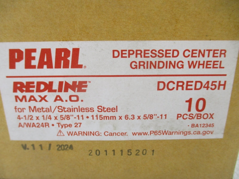 PEARL DCRED45H (PKG OF 10) 4-1/2X1/4X5/8"-11 NSFS