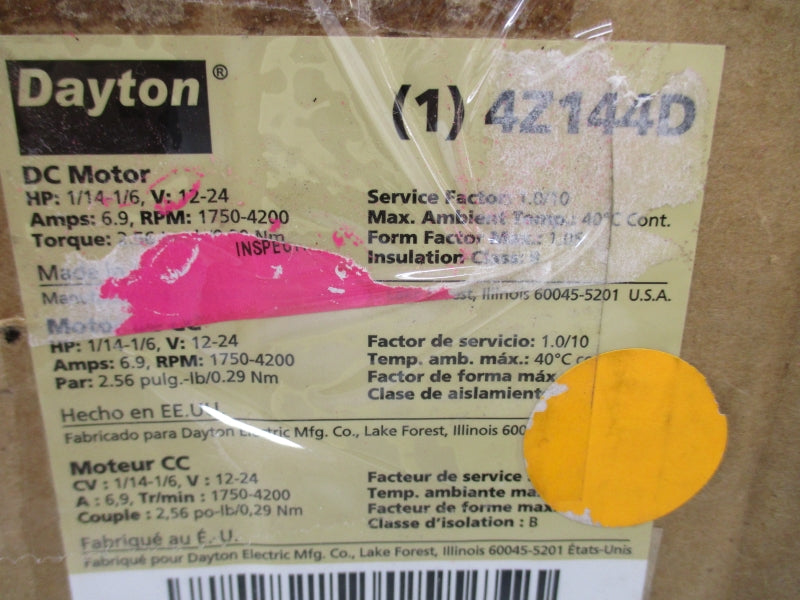 DAYTON 4Z144D 12-24VDC 6.9A NSMP