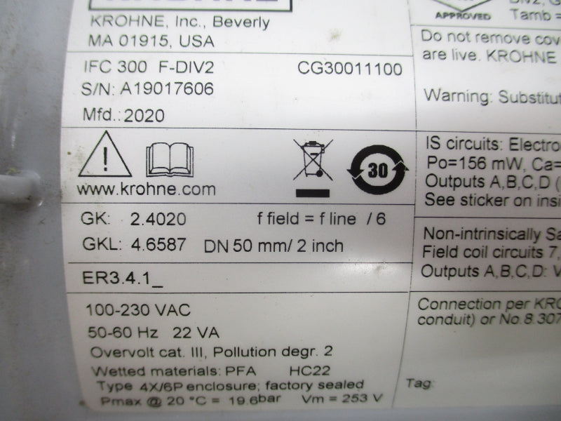 KROHNE CG30011100 100-230VAC NSNP