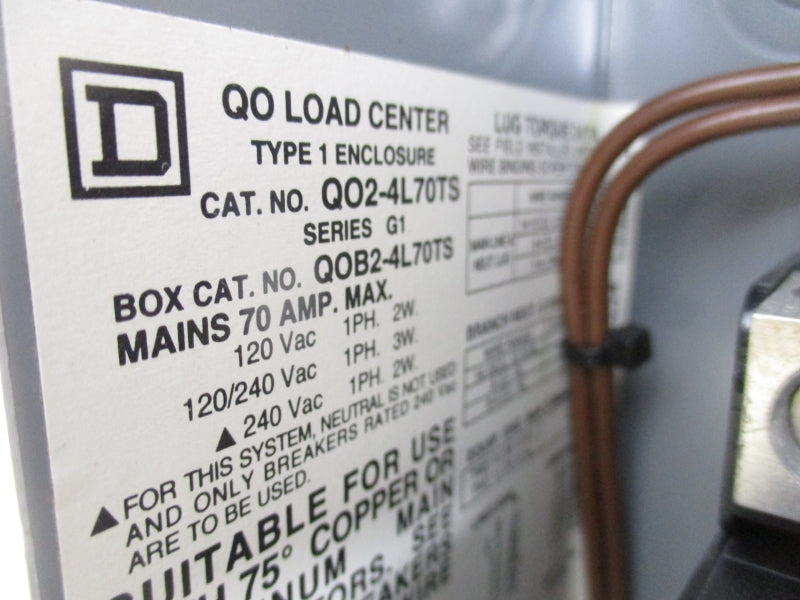 SQUARE D QO2-4L70TS SER. G1 120VAC 70A UNMP