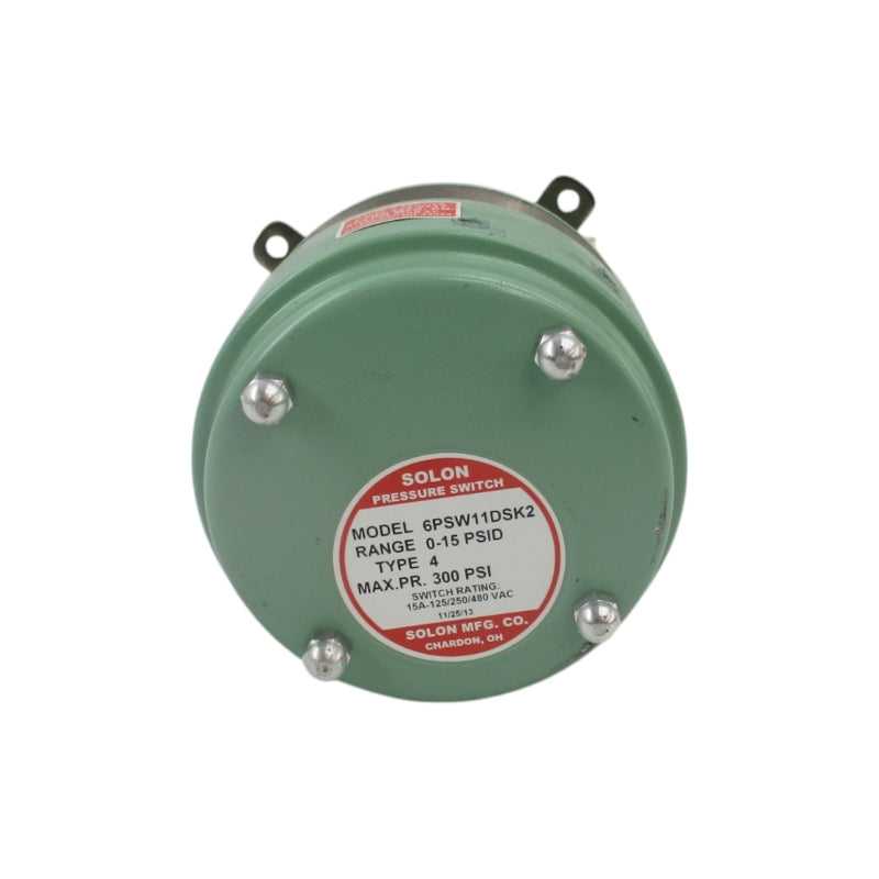 SOLON 6PSW11DSK2 125/250/480VAC 15A 0-15PSI NSNP