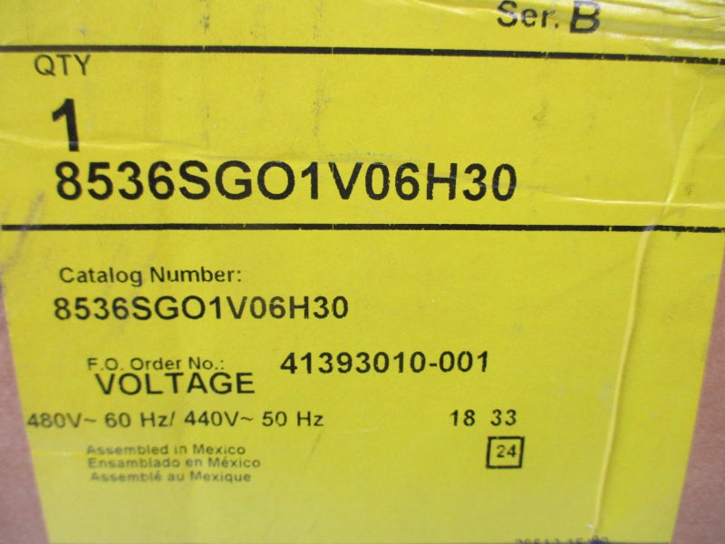 SQUARE D 8536SGO1V06H30 440/480V 30A NSMP