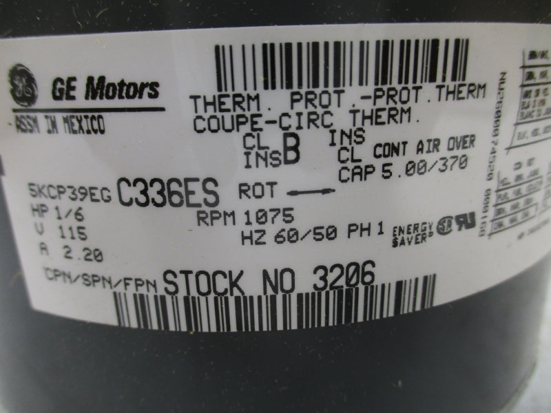 GENERAL ELECTRIC 3206 5KCP39EGC336ES 115V 2.20A NSMP