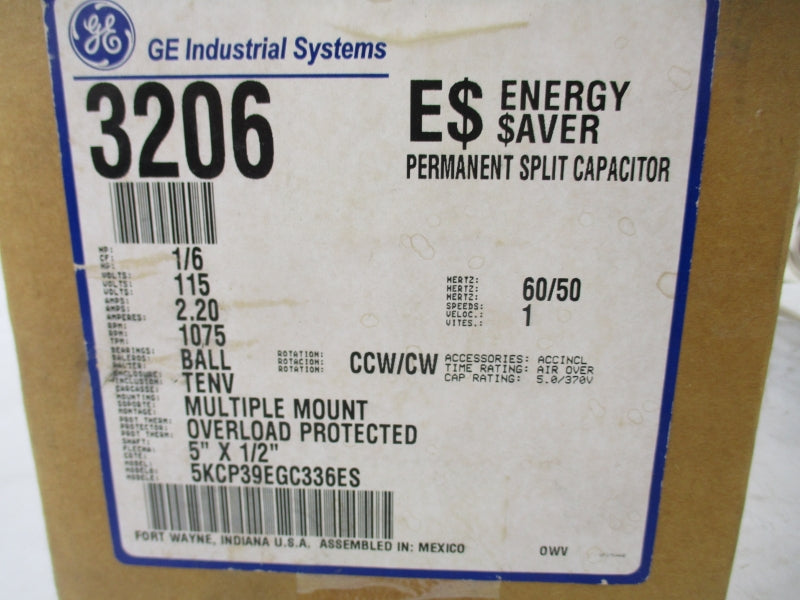 GENERAL ELECTRIC 3206 5KCP39EGC336ES 115V 2.20A NSMP