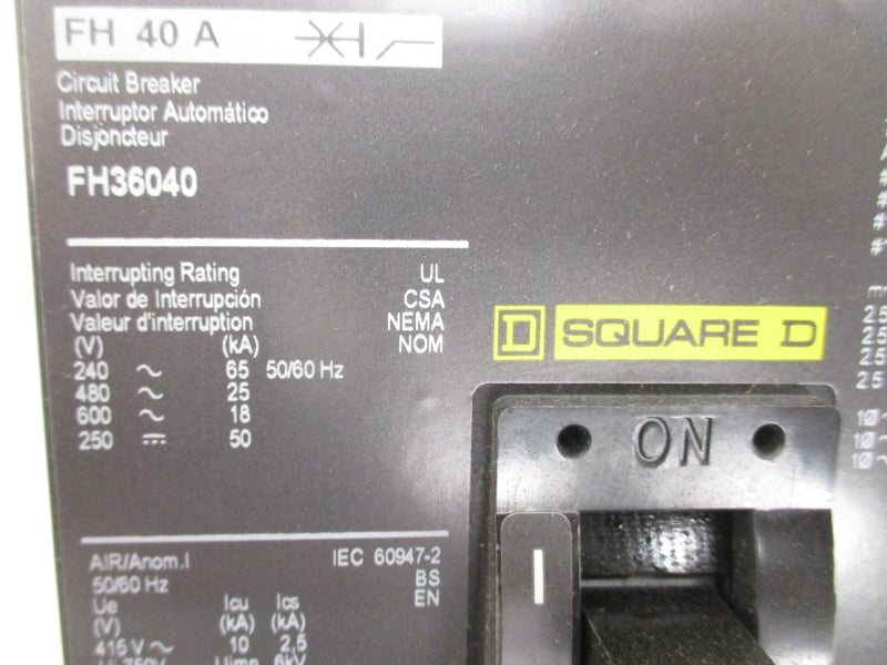 SQUARE D FH36040 SER. 2 600V 40A NSMP