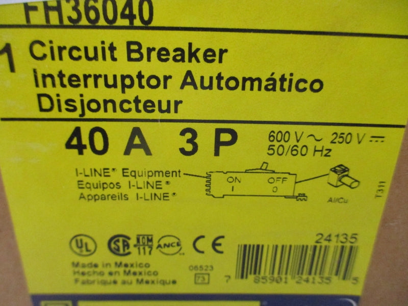 SQUARE D FH36040 SER. 2 600V 40A NSMP