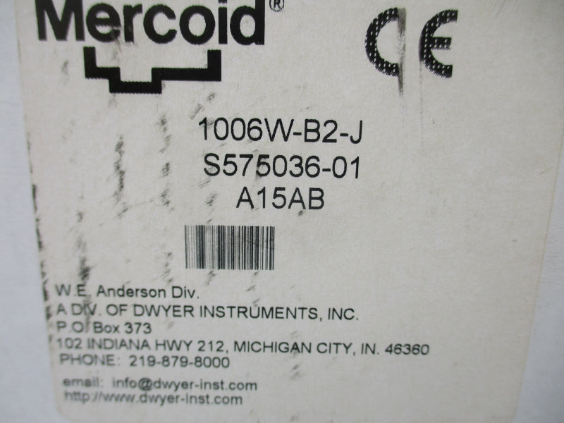 MERCOID 1006W-B2-J A15AB 125-440V 15A 3000PSI NSMP