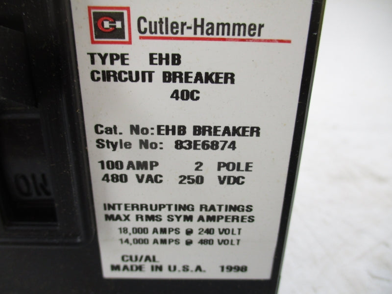 CUTLER HAMMER EHB2100 229P293H01 480VAC 100A NSMP