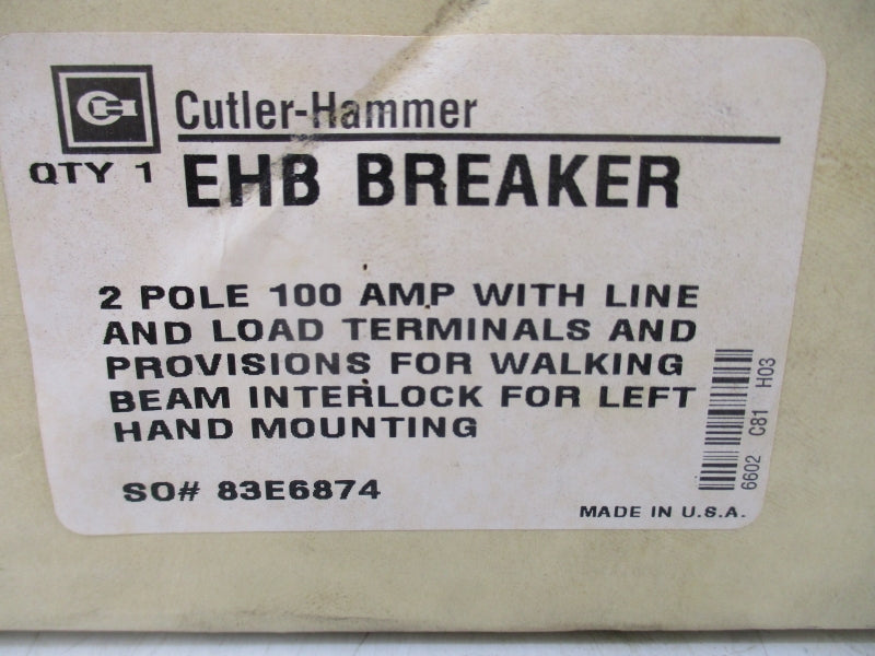 CUTLER HAMMER EHB2100 229P293H01 480VAC 100A NSMP