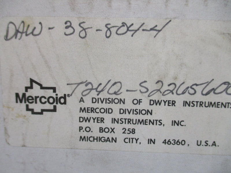 MERCOID DAW-38-804-4 120/240VAC 4A/2A NSMP