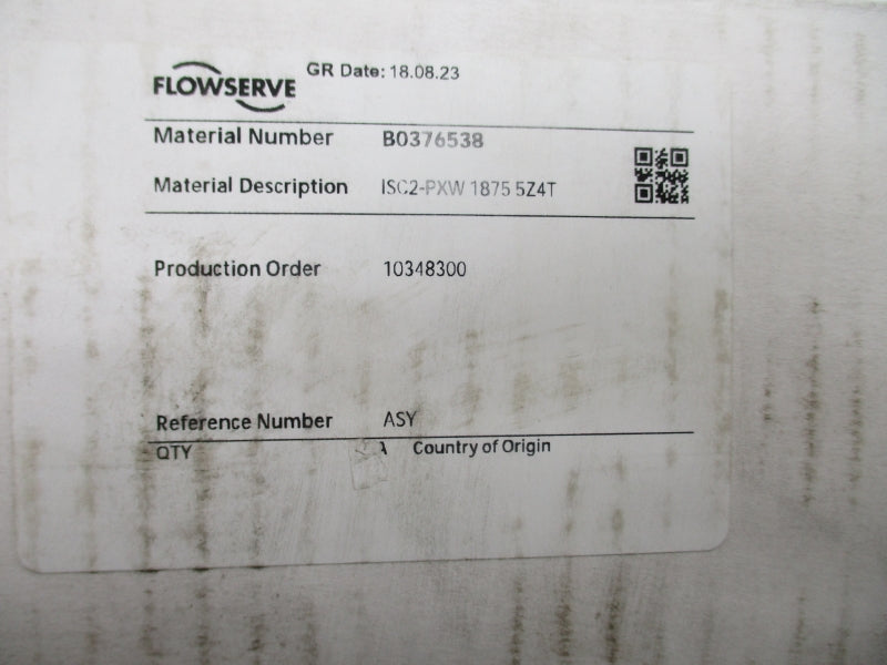 FLOWSERVE B0376538 ISC2-PXW-1.875 NSMP