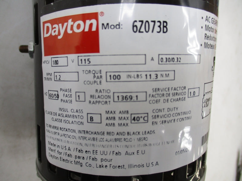 DAYTON 6Z073B 115V 0.30/0.32A NSMP