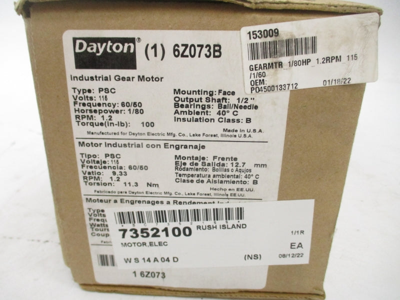 DAYTON 6Z073B 115V 0.30/0.32A NSMP