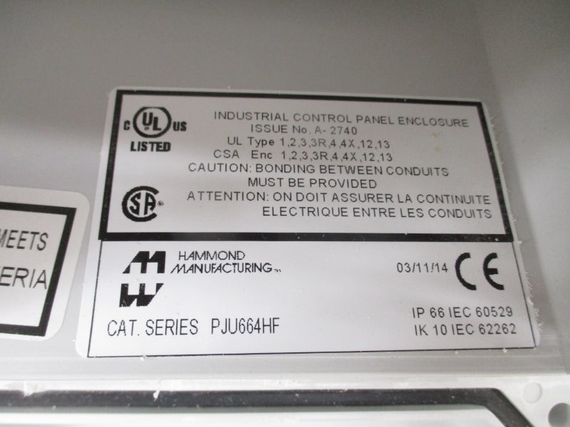 HAMMOND PJU664HF 6"X6"X4" NSMP