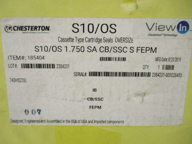 CHESTERTON S10/OS 185404 1.750" NSFS