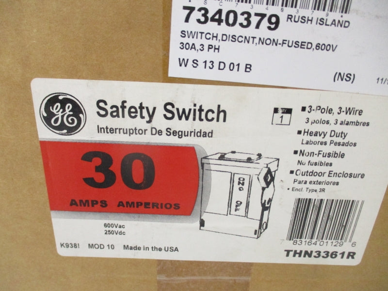 GENERAL ELECTRIC THN3361R 600VAC 30A NSMP
