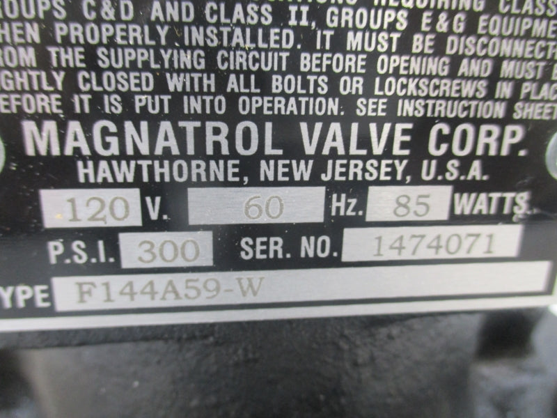 MAGNATROL VALVE F144A59-W 300PSI NSNP