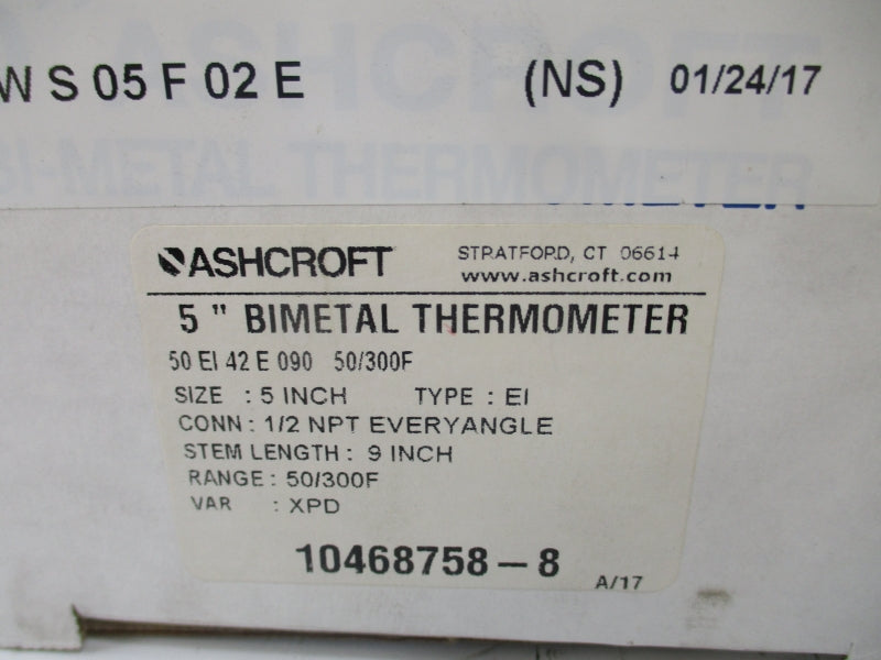 ASHCROFT 50EI42E090 50/300'F 5" NSMP