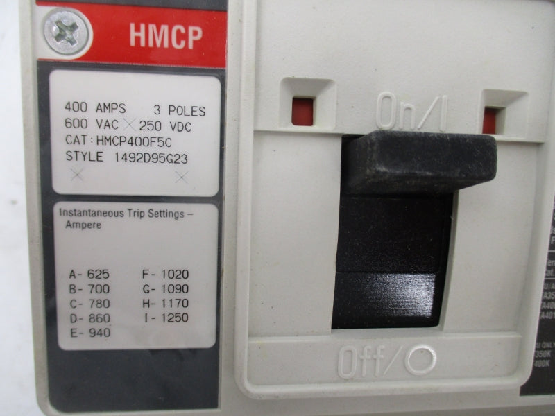 EATON HMCP400F5C 1492D95G23 600VAC 400A NSMP