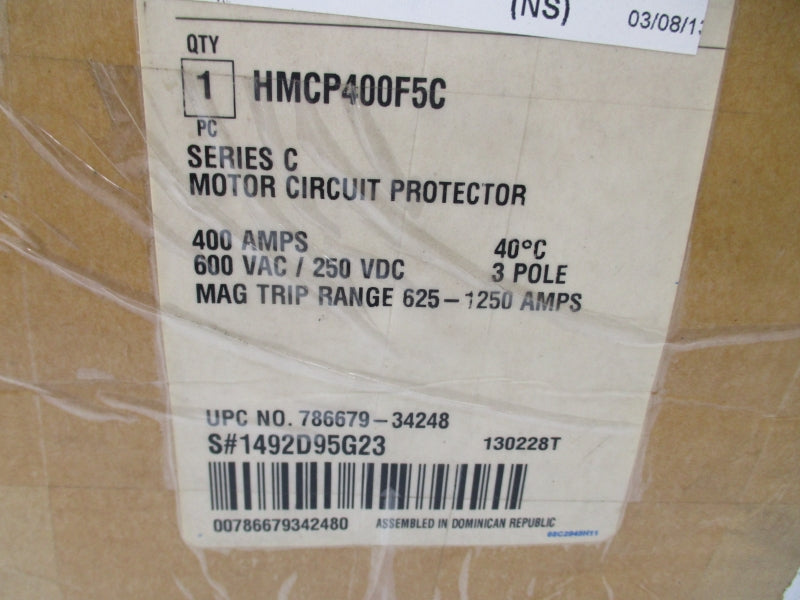 EATON HMCP400F5C 1492D95G23 600VAC 400A NSMP