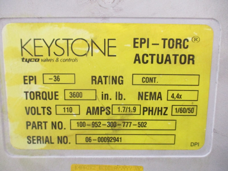 KEYSTONE 100-952-300-777-502 110V 1.7/1.9A UNMP