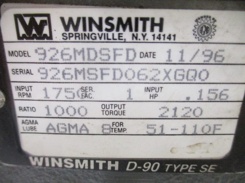 WINSMITH 926MDSFD UNMP
