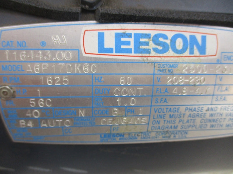 LEESON 116443.00 A6P17DK6C 208-230V 4.8-4.7A UNMP