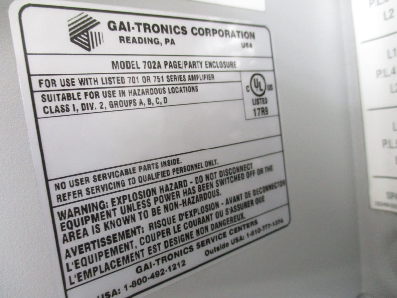 GAI-TRONICS 702A 120V NSNP