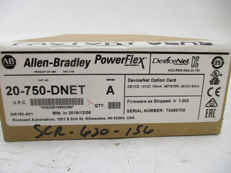 INDUSTRIAL SPARE PART 20-750-DNET SER. A 14VDC, F/W 1.003 DATE: 2019 NSFS