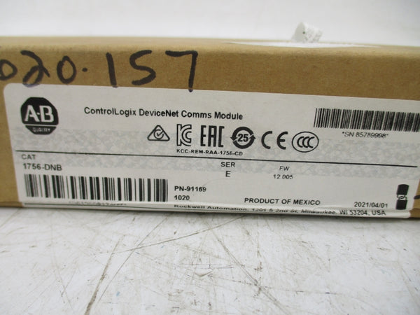 INDUSTRIAL SPARE PART 1756-DNB SER. E F/W 12.005 DATE: 2021 NSFS