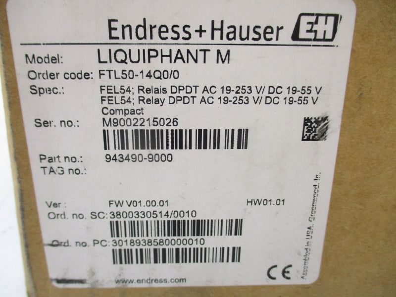 ENDRESS + HAUSER FTL50-14Q0/0 253VAC 6A NSMP