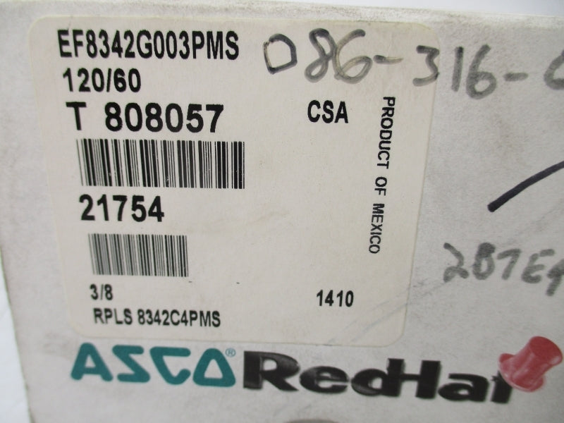 ASCO EF8342G003PMS 120V 125PSI 3/8" NSMP