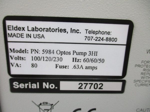 ELDEX 5984 OPTOS PUMP 3HI 100/120/230V .63A NSNP