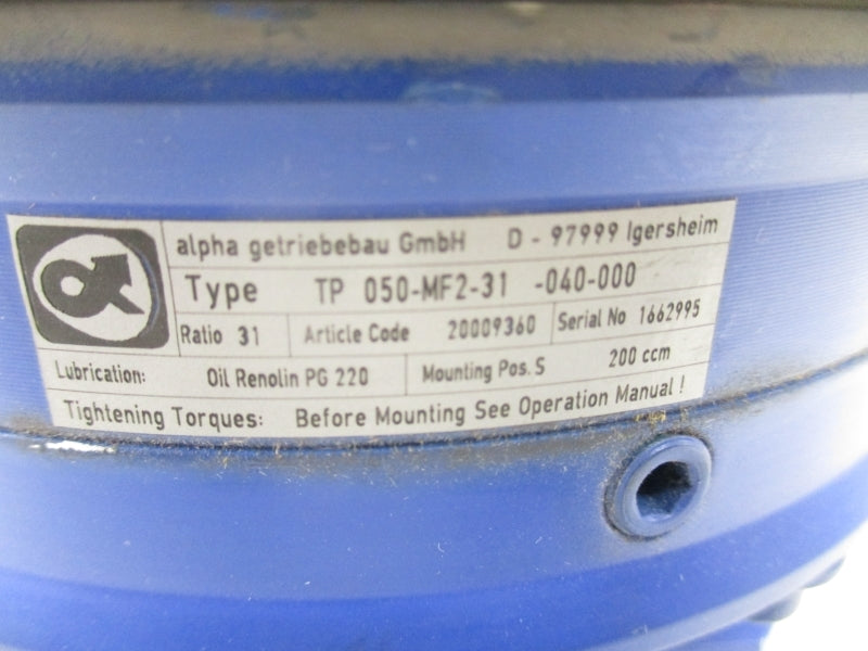 ALPHA GETRIEBEBAU TP050-MF2-31-040-000 NSNP