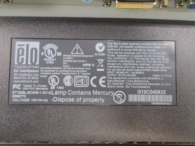 ELO ET1928L-8CWM-1-GY-G 12V 4A NSNP