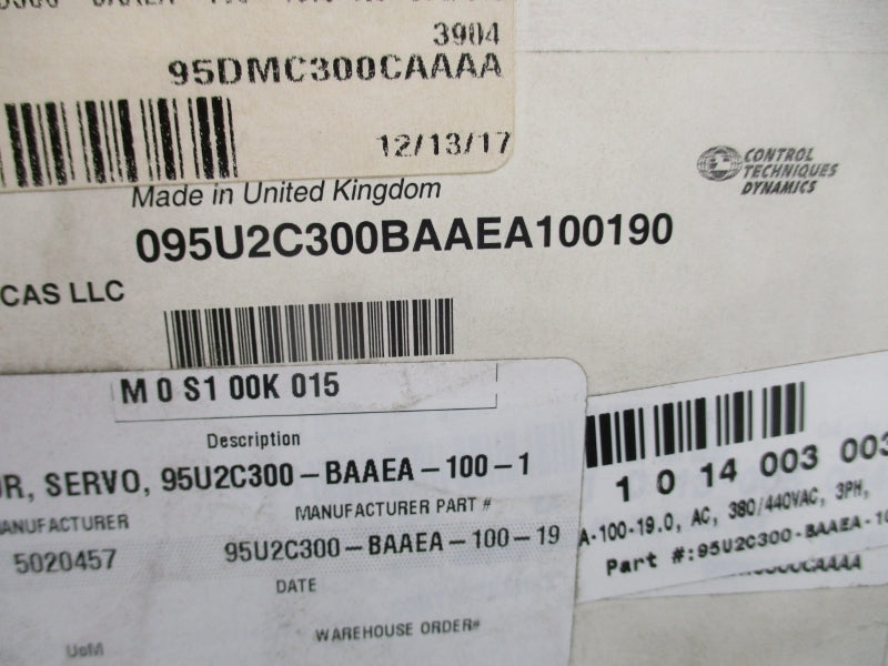 CONTROL TECHNIQUES 095U2C300BAAEA100190 380/480VAC 4.2A NSMP
