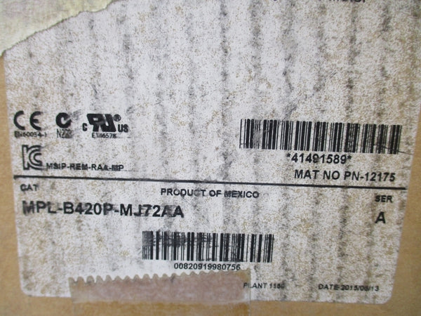 ALLEN BRADLEY MPL-B420P-MJ72AA SER. A 460V 6.4A NSMP