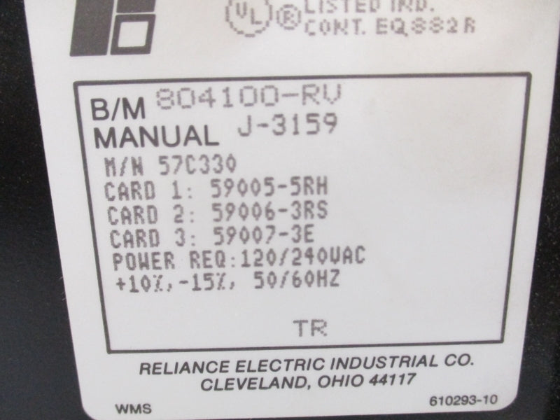 RELIANCE ELECTRIC 57C330 120/240VAC 2A UNMP