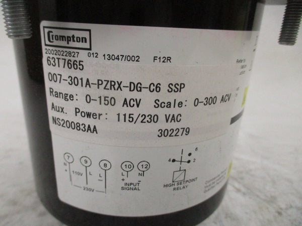 CROMPTON 007-301A-PZRX-DG-C6 115/230VAC NSMP